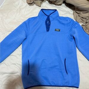 L.L. Bean Blue Quilted Pullover with Button Accents